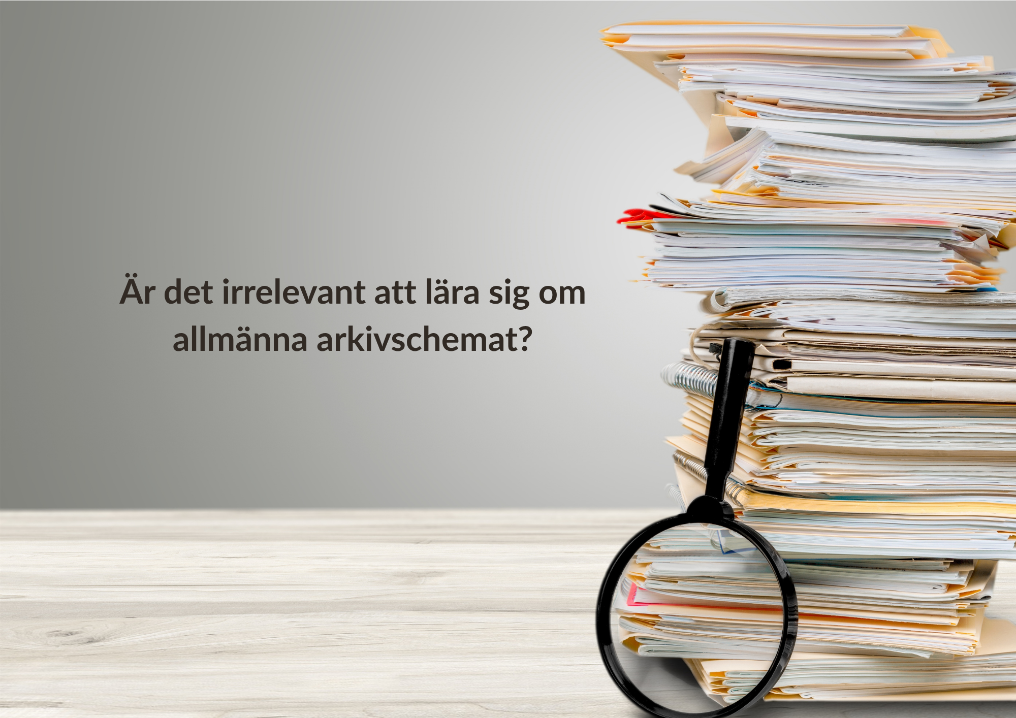 Är det irrelevant att lära sig om allmänna arkivschemat?